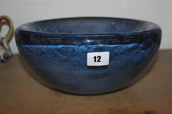 Blue glass bowl